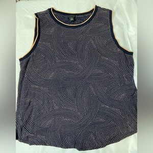 Ann Taylor Sleeveless Blue and Peach Blouse Size XL